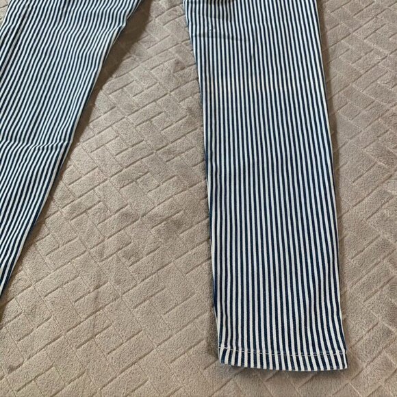 Banana Republic Women 26 Denim Jeans Blue White Striped Skinny High Rise Stretch - Picture 12 of 13